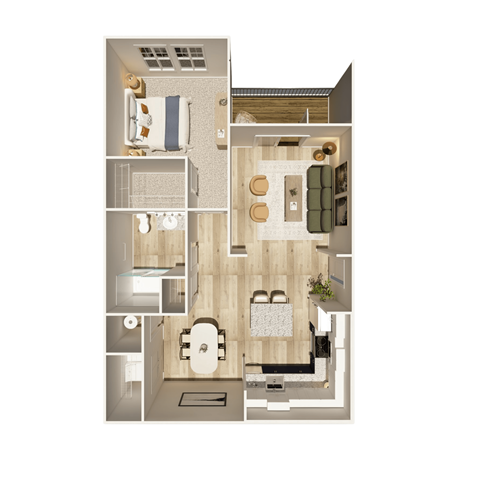 1 bed 1 bath B at The Crest at Oakwood Apartments, Oakwood  30566